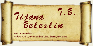 Tijana Beleslin vizit kartica